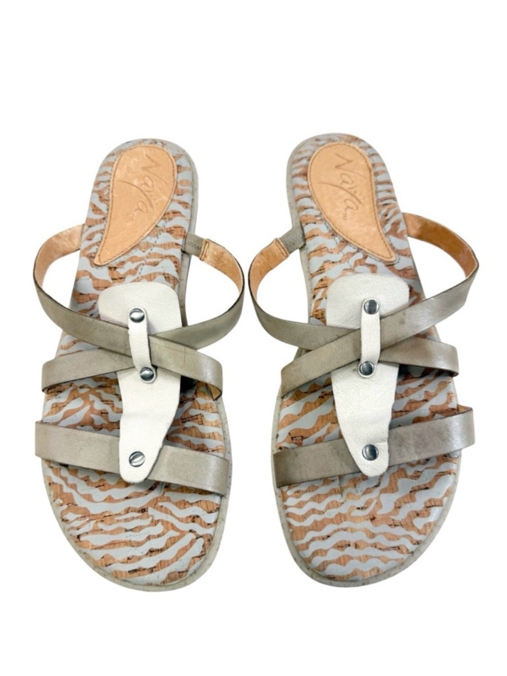 Naya Zephyr Strappy Cork Slide Flat Sandals Size 9M